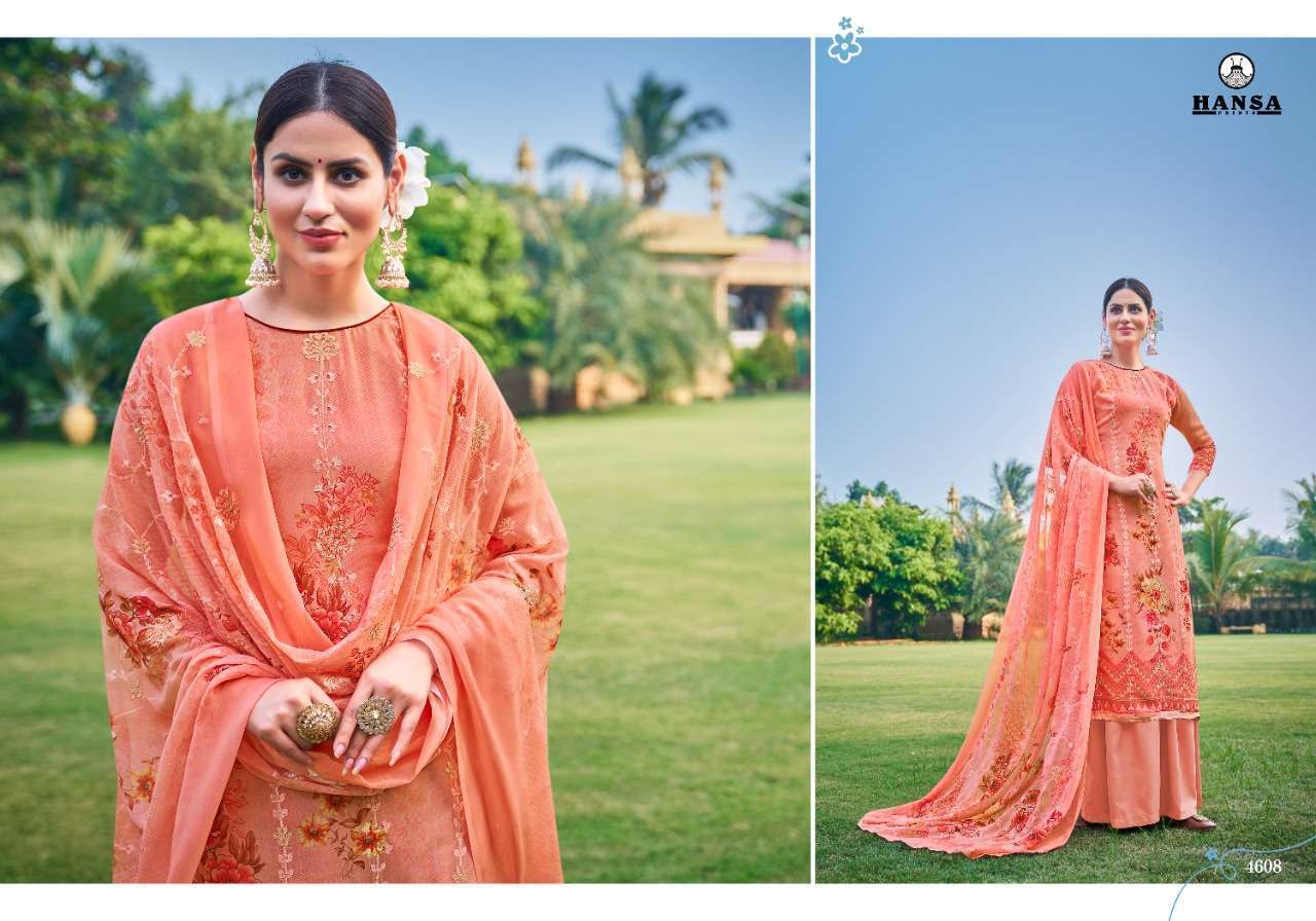 BAAVRI BY HANSA PRINTS 4601 TO 4608 SERIES BEAUTIFUL STYLISH SUITS FANCY COLORFUL CASUAL WEAR & ETHNIC WEAR & READY TO WEAR GEORGETTE DIGITAL PRINT WITH ARI WORK DRESSES AT WHOLESALE PRICE