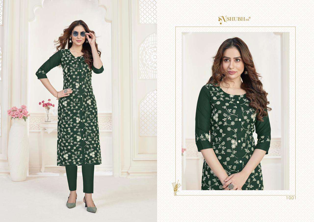 KASHVI BY SHUBH NX 1001 TO 1007 SERIES DESIGNER STYLISH FANCY COLORFUL BEAUTIFUL PARTY WEAR & ETHNIC WEAR COLLECTION RUBY COTTON WITH WORK KURTIS AT WHOLESALE PRICE