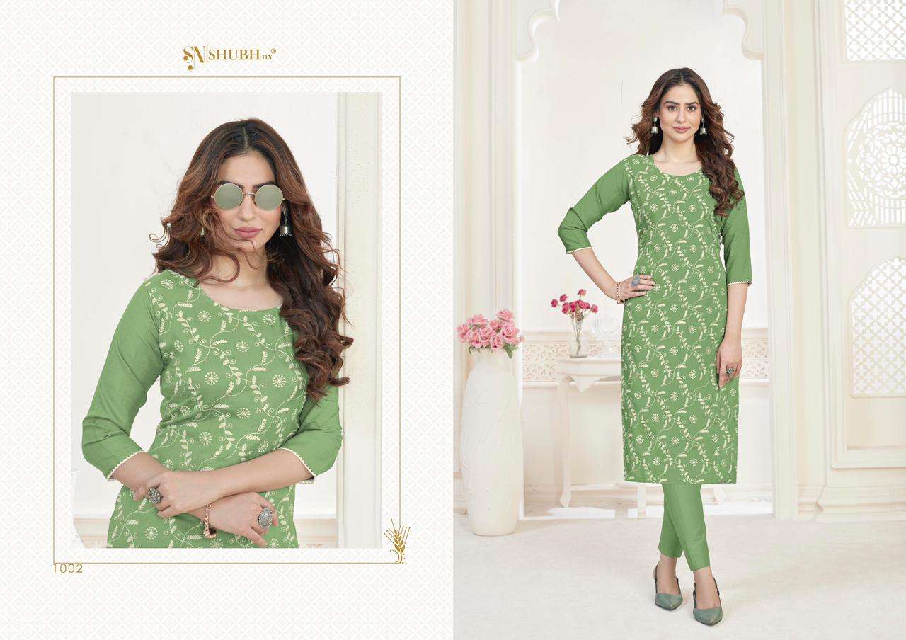 KASHVI BY SHUBH NX 1001 TO 1007 SERIES DESIGNER STYLISH FANCY COLORFUL BEAUTIFUL PARTY WEAR & ETHNIC WEAR COLLECTION RUBY COTTON WITH WORK KURTIS AT WHOLESALE PRICE