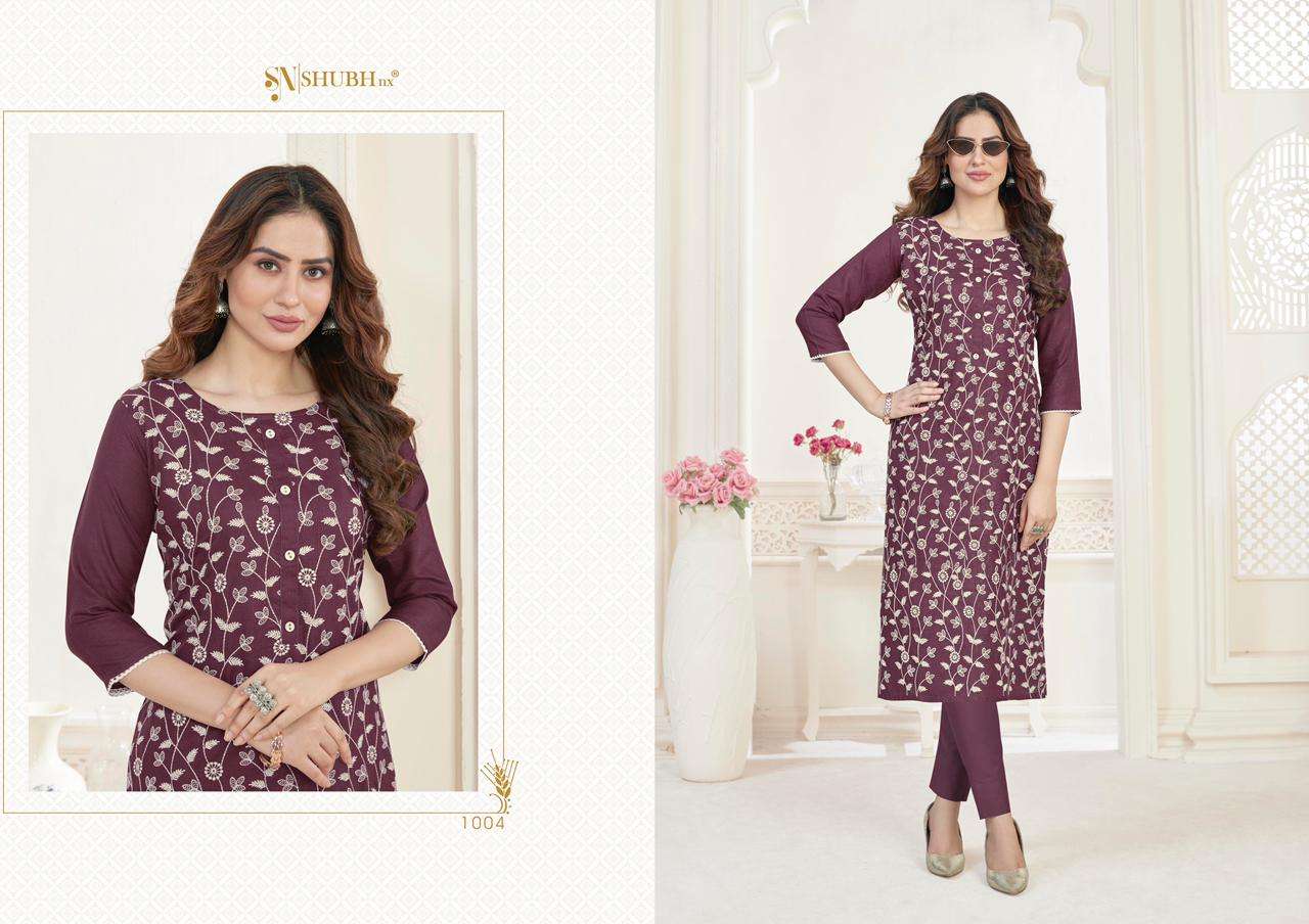 KASHVI BY SHUBH NX 1001 TO 1007 SERIES DESIGNER STYLISH FANCY COLORFUL BEAUTIFUL PARTY WEAR & ETHNIC WEAR COLLECTION RUBY COTTON WITH WORK KURTIS AT WHOLESALE PRICE