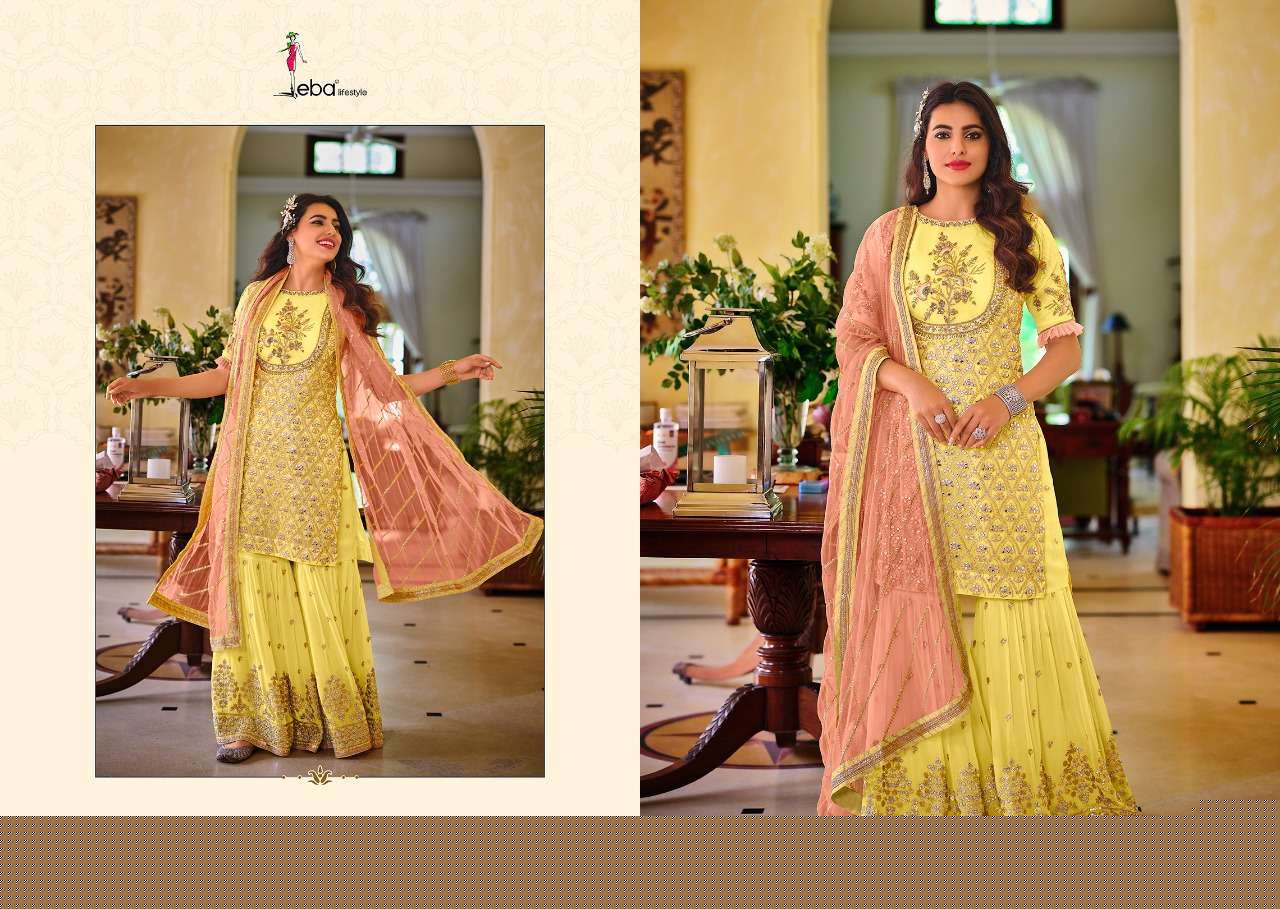 Armani By Eba Lifestyle 1361 To 1364 Series Beautiful Suits Colorful Stylish Fancy Casual Wear & Ethnic Wear Faux Georgette Embroidered Dresses At Wholesale Price