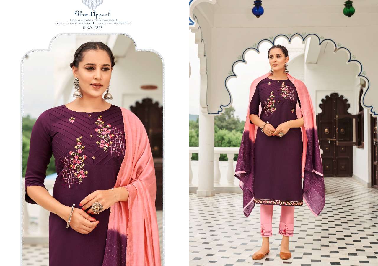 RAJWADI BY KIVI 12801 TO 12806 SERIES BEAUTIFUL SUITS COLORFUL STYLISH FANCY CASUAL WEAR & ETHNIC WEAR SILK EMBROIDERED DRESSES AT WHOLESALE PRICE