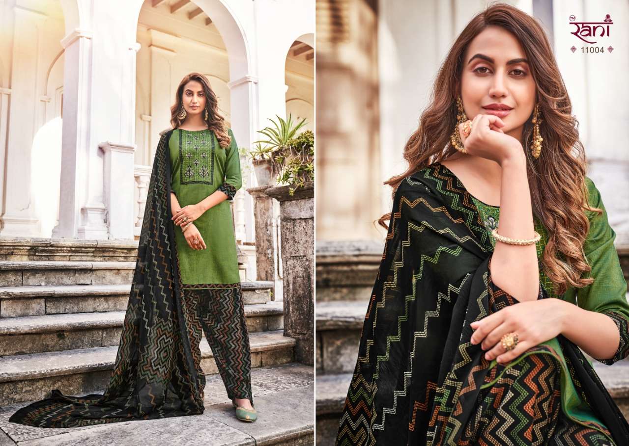 Estaa By Rani Fashion 11001 To 11006 Series Beautiful Suits Colorful Stylish Fancy Casual Wear & Ethnic Wear Rayon Print Dresses At Wholesale Price