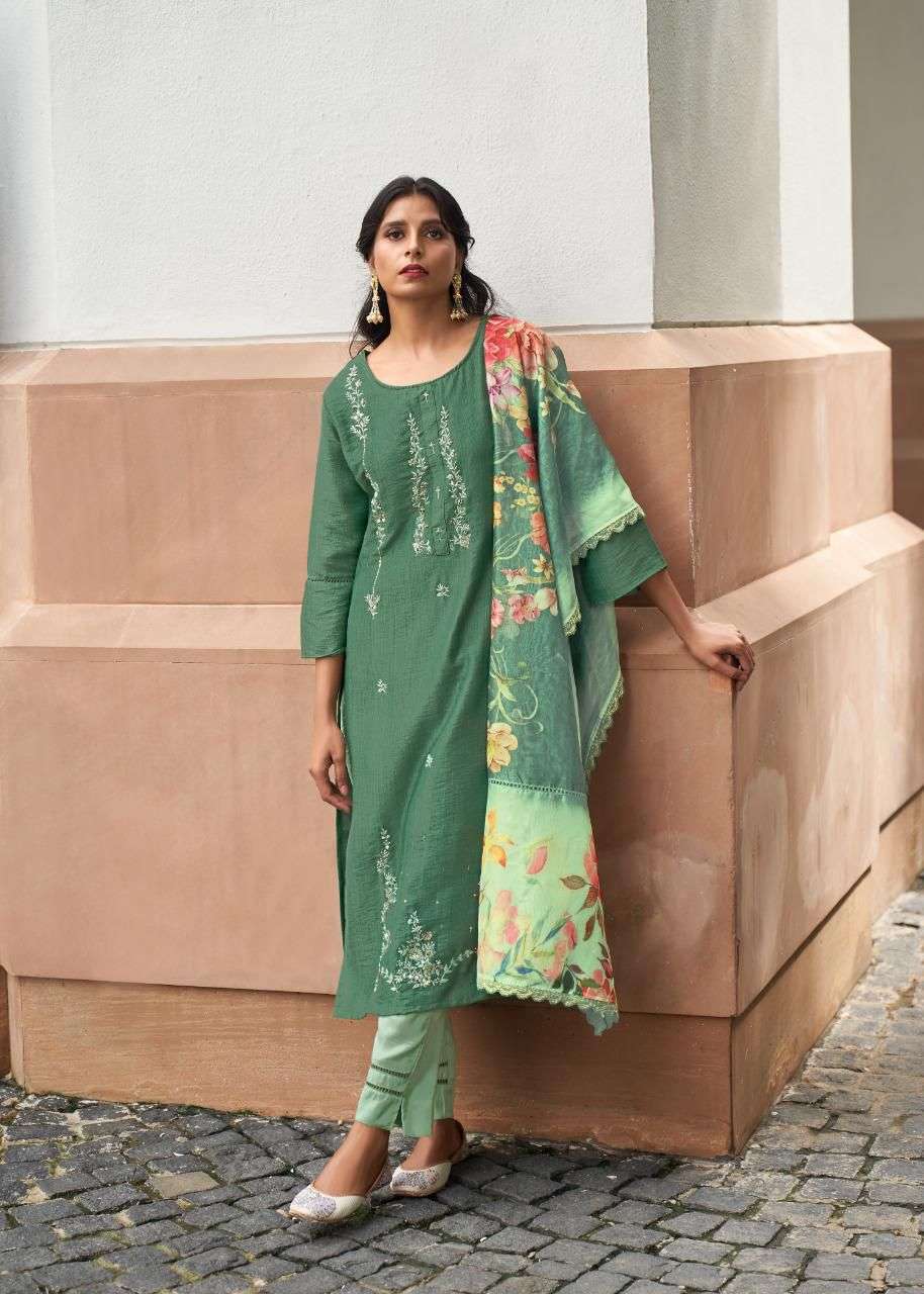 RUAAB BY KALKI 84001 TO 84006 SERIES BEAUTIFUL SUITS COLORFUL STYLISH FANCY CASUAL WEAR & ETHNIC WEAR PURE VISCOSE SILK EMBROIDERED DRESSES AT WHOLESALE PRICE