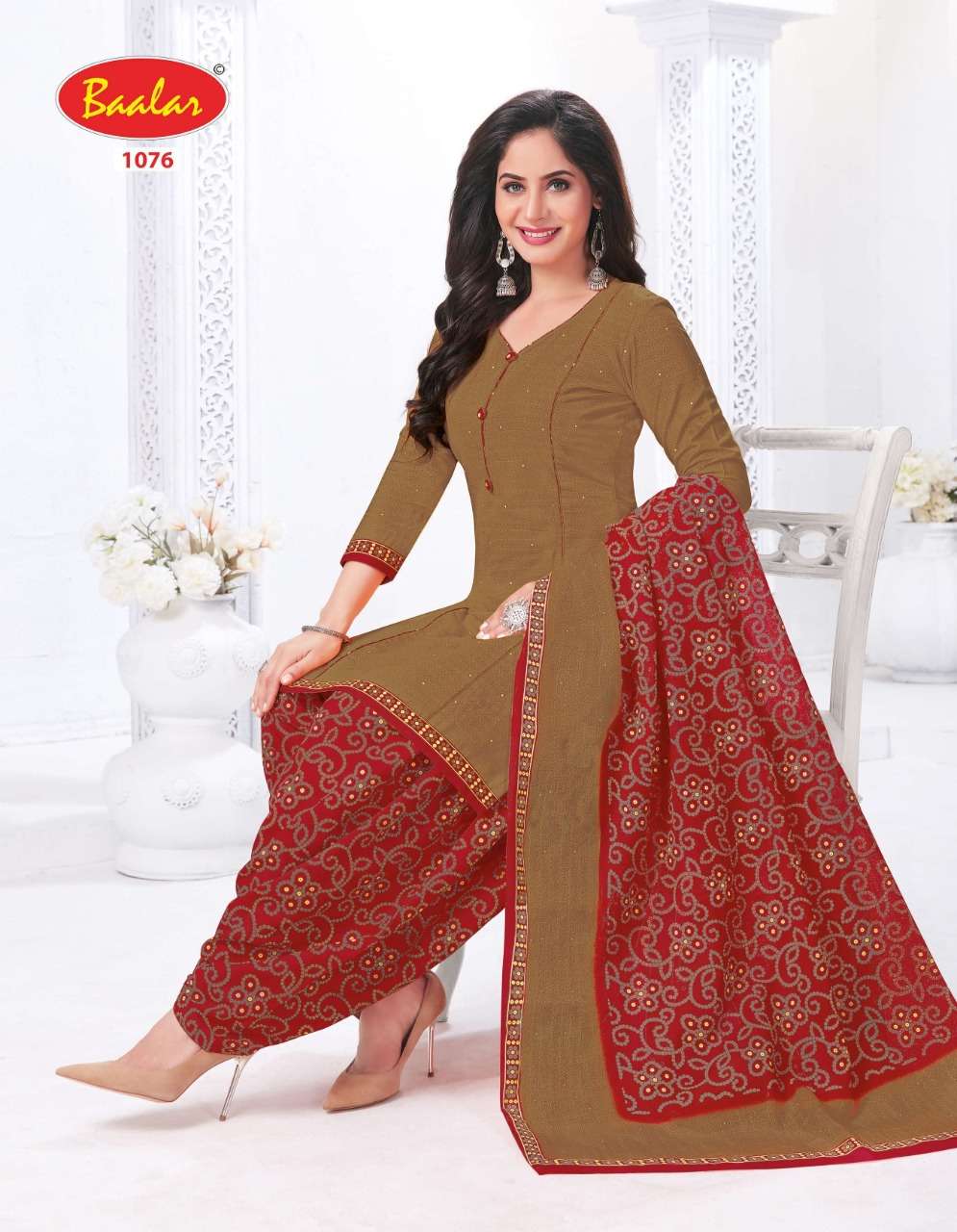 CRYSTAL PATIALA VOL-1 BY BAALAR 1071 TO 1085 SERIES BEAUTIFUL STYLISH SHARARA SUITS FANCY COLORFUL CASUAL WEAR & ETHNIC WEAR & READY TO WEAR PURE COTTON PRINTED DRESSES AT WHOLESALE PRICE
