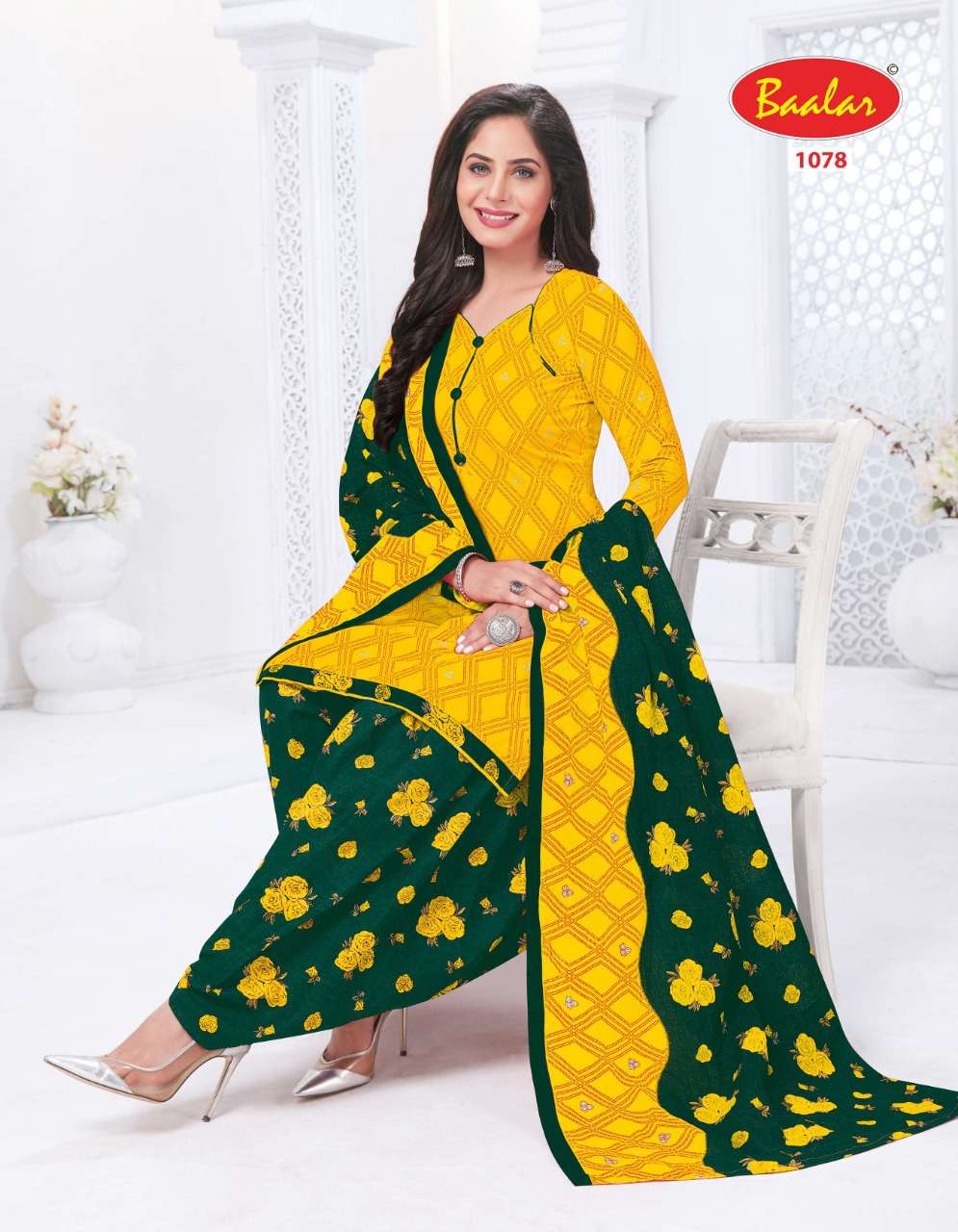 CRYSTAL PATIALA VOL-1 BY BAALAR 1071 TO 1085 SERIES BEAUTIFUL STYLISH SHARARA SUITS FANCY COLORFUL CASUAL WEAR & ETHNIC WEAR & READY TO WEAR PURE COTTON PRINTED DRESSES AT WHOLESALE PRICE