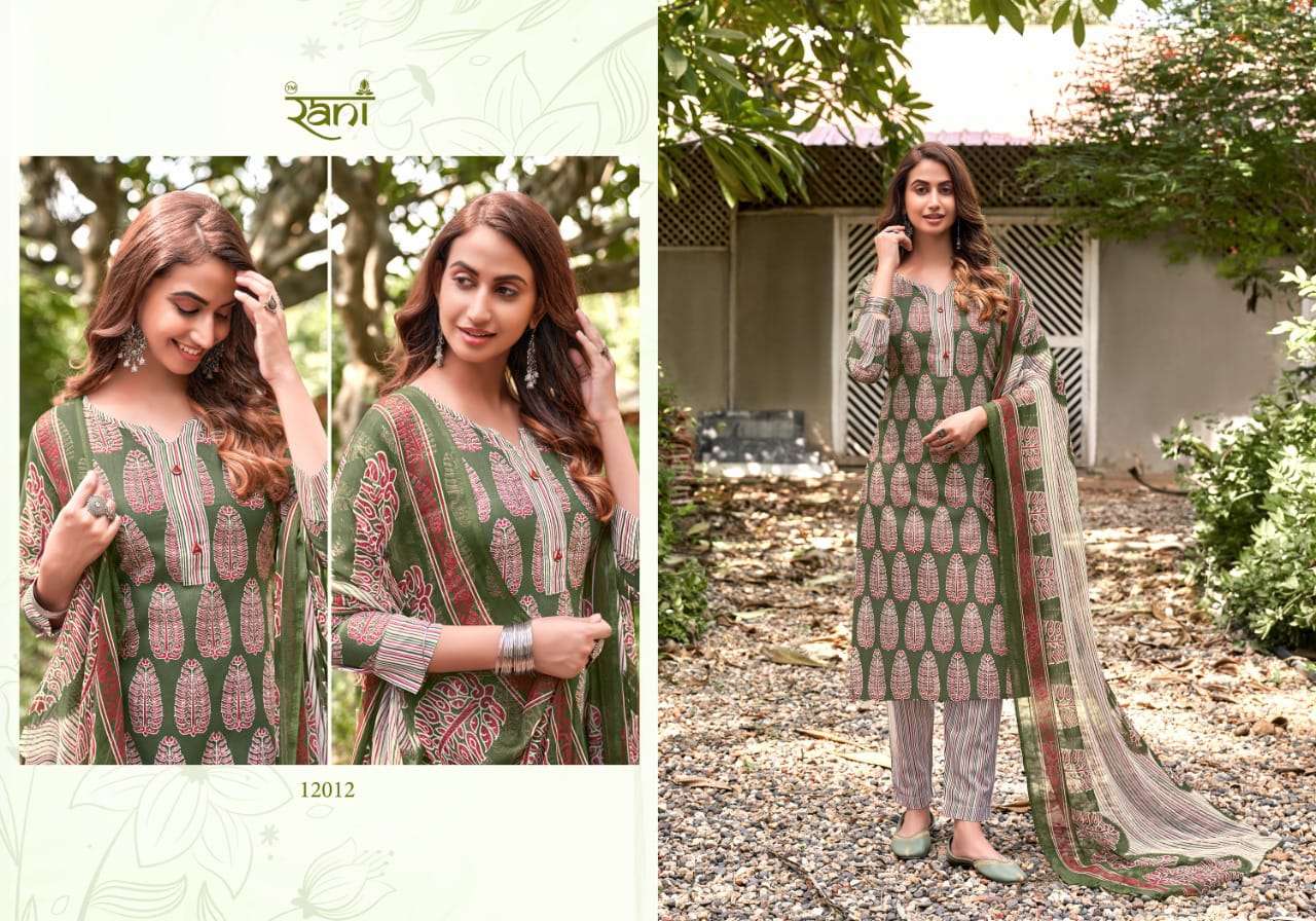 AAROHI BY RANI FASHION 12001 TO 12012 SERIES BEAUTIFUL STYLISH SHARARA SUITS FANCY COLORFUL CASUAL WEAR & ETHNIC WEAR & READY TO WEAR PURE COTTON PRINTED DRESSES AT WHOLESALE PRICE