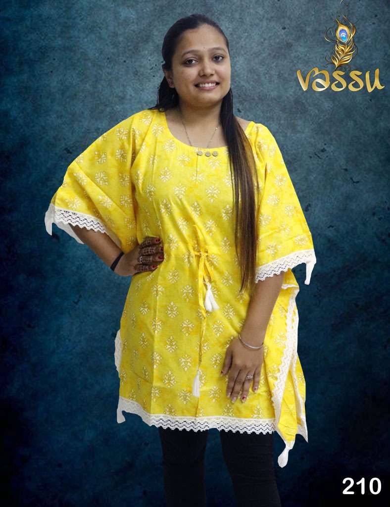 KAFTAN VOL-4 BY VASSU BEAUTIFUL STYLISH FANCY COLORFUL CASUAL WEAR & ETHNIC WEAR COTTON TOPS AT WHOLESALE PRICE