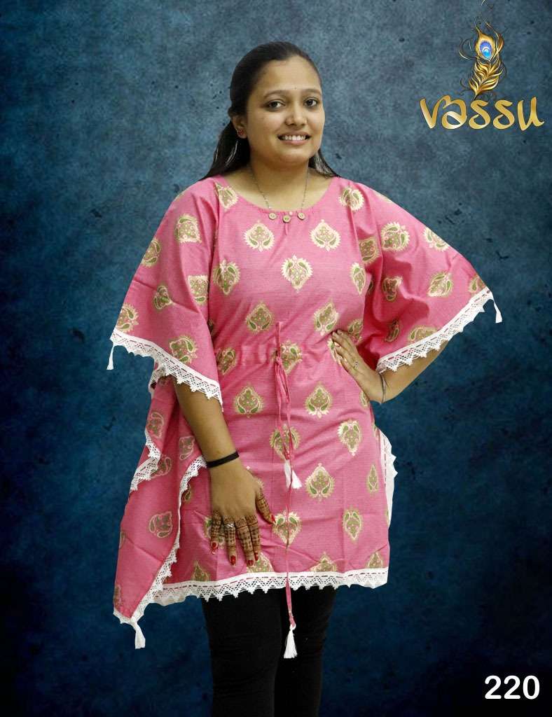 KAFTAN VOL-4 BY VASSU BEAUTIFUL STYLISH FANCY COLORFUL CASUAL WEAR & ETHNIC WEAR COTTON TOPS AT WHOLESALE PRICE