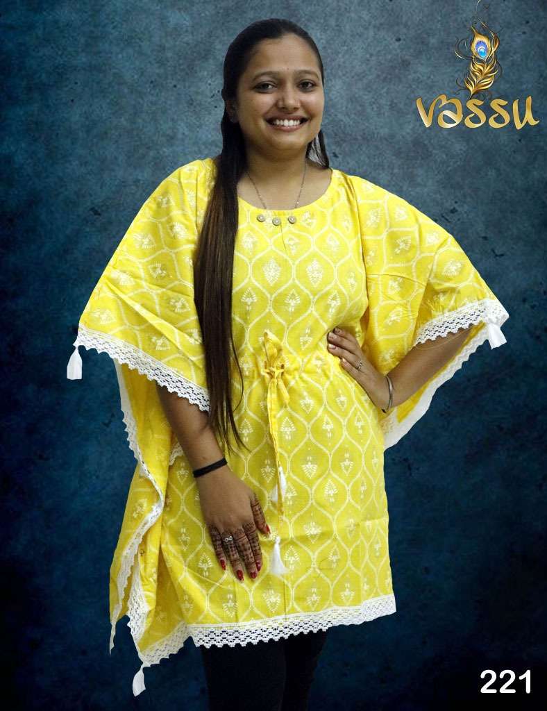 KAFTAN VOL-4 BY VASSU BEAUTIFUL STYLISH FANCY COLORFUL CASUAL WEAR & ETHNIC WEAR COTTON TOPS AT WHOLESALE PRICE
