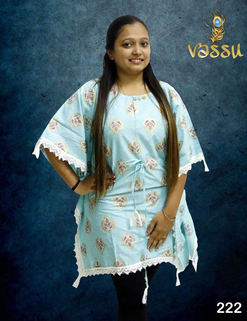 KAFTAN VOL-4 BY VASSU BEAUTIFUL STYLISH FANCY COLORFUL CASUAL WEAR & ETHNIC WEAR COTTON TOPS AT WHOLESALE PRICE