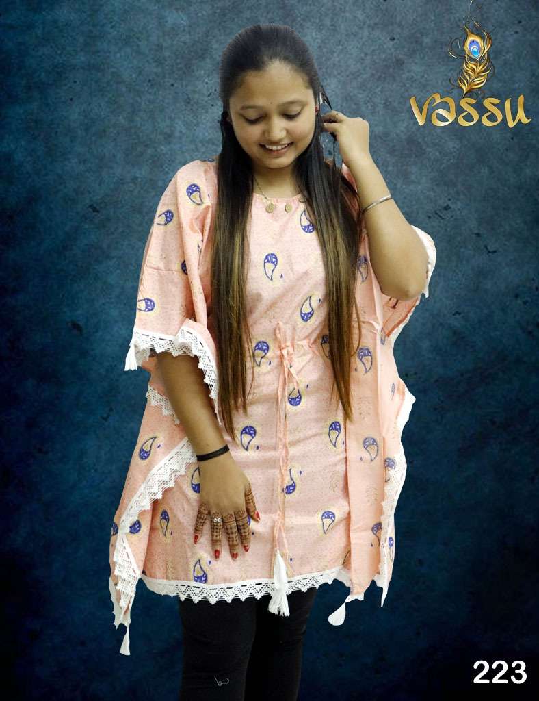 KAFTAN VOL-4 BY VASSU BEAUTIFUL STYLISH FANCY COLORFUL CASUAL WEAR & ETHNIC WEAR COTTON TOPS AT WHOLESALE PRICE