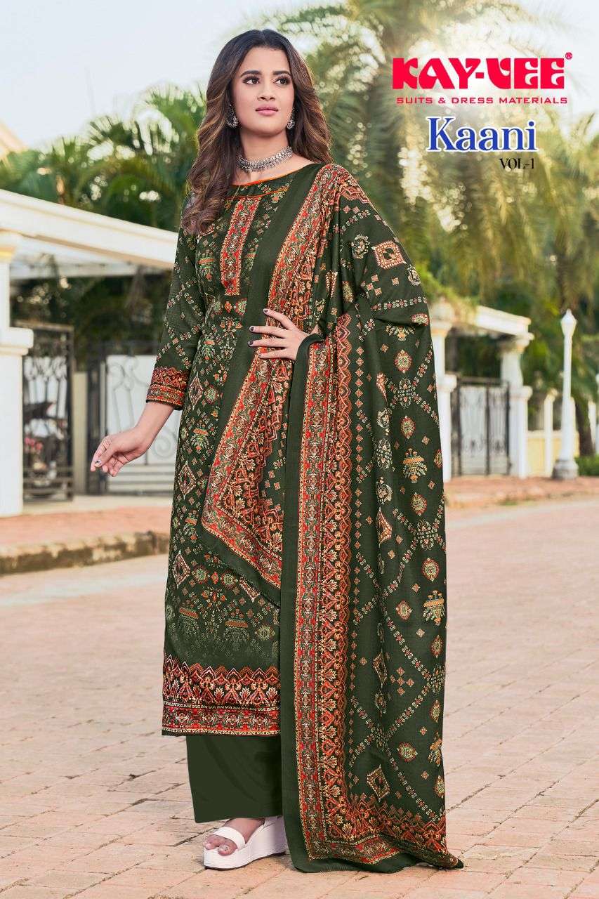 KAANI BY KAY VEE 1001 TO 1006 SERIES INDIAN TRADITIONAL WEAR COLLECTION BEAUTIFUL STYLISH FANCY COLORFUL PARTY WEAR & OCCASIONAL WEAR HEAVY PASHMINA DIGITAL PRINT DRESSES AT WHOLESALE PRICE