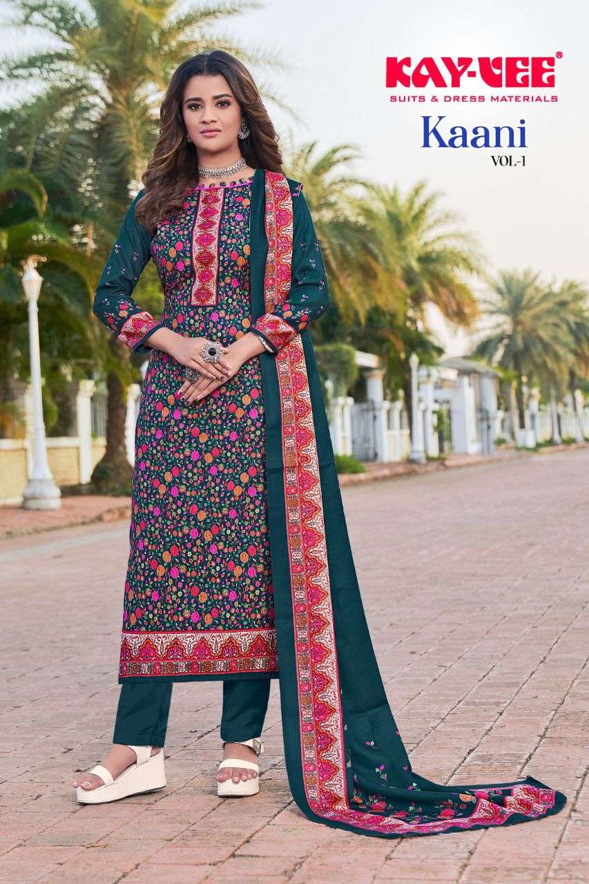 KAANI BY KAY VEE 1001 TO 1006 SERIES INDIAN TRADITIONAL WEAR COLLECTION BEAUTIFUL STYLISH FANCY COLORFUL PARTY WEAR & OCCASIONAL WEAR HEAVY PASHMINA DIGITAL PRINT DRESSES AT WHOLESALE PRICE