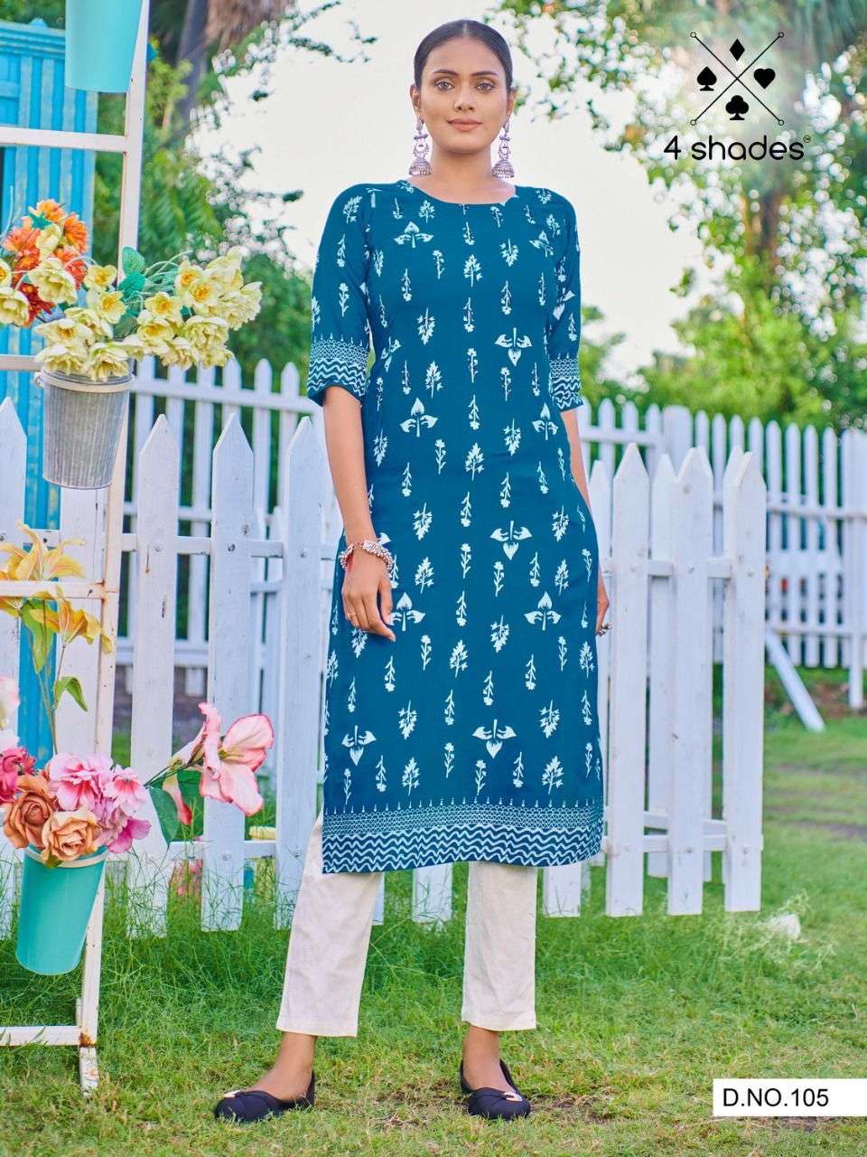 SIMPLE DIMPLE BY 4 SHADES 101 TO 108 SERIES DESIGNER STYLISH FANCY COLORFUL BEAUTIFUL PARTY WEAR & ETHNIC WEAR COLLECTION RAYON SLUB WITH WORK KURTIS AT WHOLESALE PRICE
