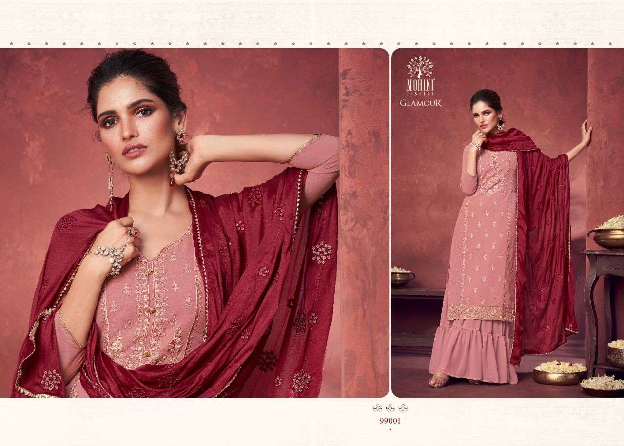 GLAMOUR VOL-99 NX BY MOHINI FASHION DESIGNER FESTIVE SHARARA SUITS COLLECTION BEAUTIFUL STYLISH FANCY COLORFUL PARTY WEAR & OCCASIONAL WEAR GEORGETTE EMBROIDERED DRESSES AT WHOLESALE PRICE