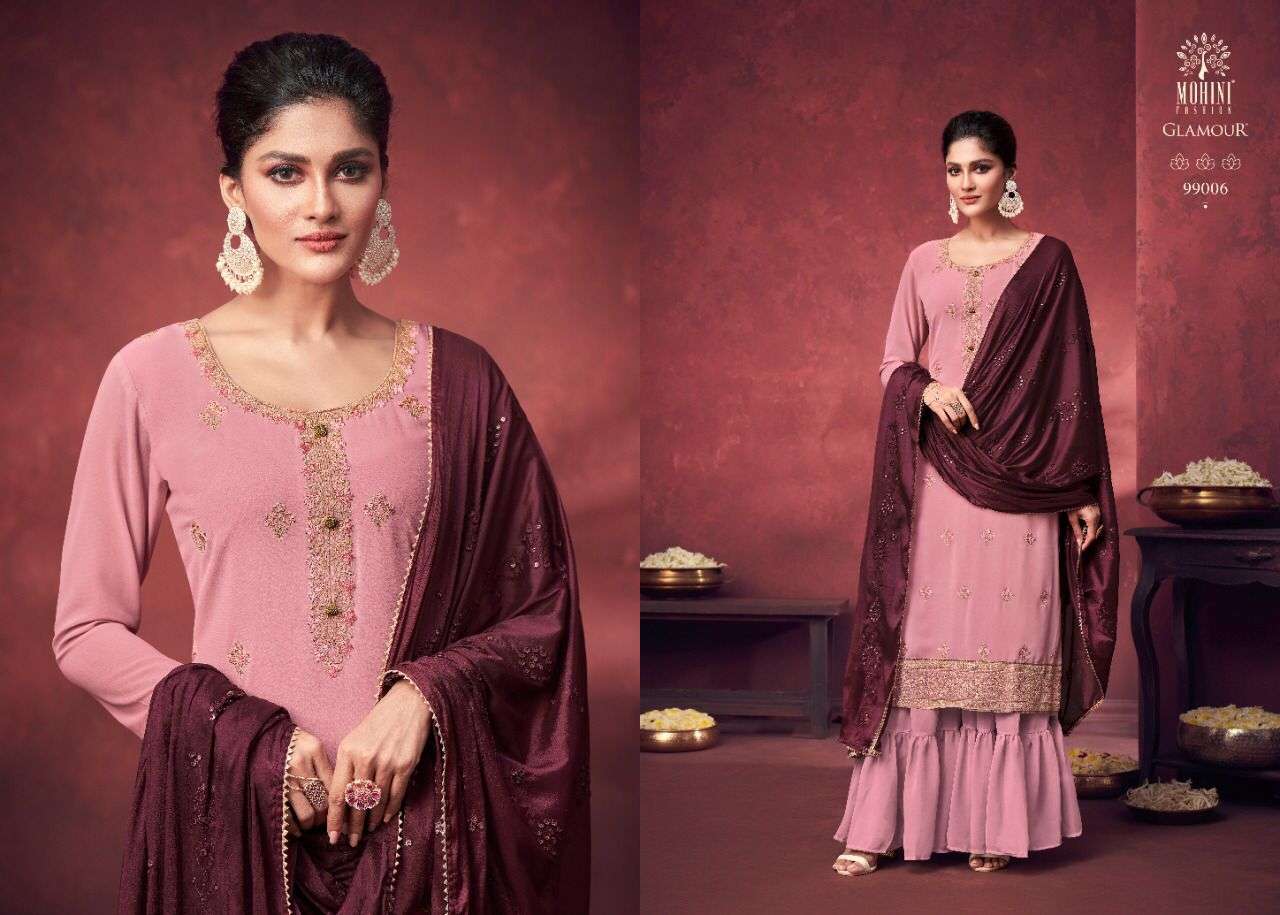 GLAMOUR VOL-99 NX BY MOHINI FASHION DESIGNER FESTIVE SHARARA SUITS COLLECTION BEAUTIFUL STYLISH FANCY COLORFUL PARTY WEAR & OCCASIONAL WEAR GEORGETTE EMBROIDERED DRESSES AT WHOLESALE PRICE