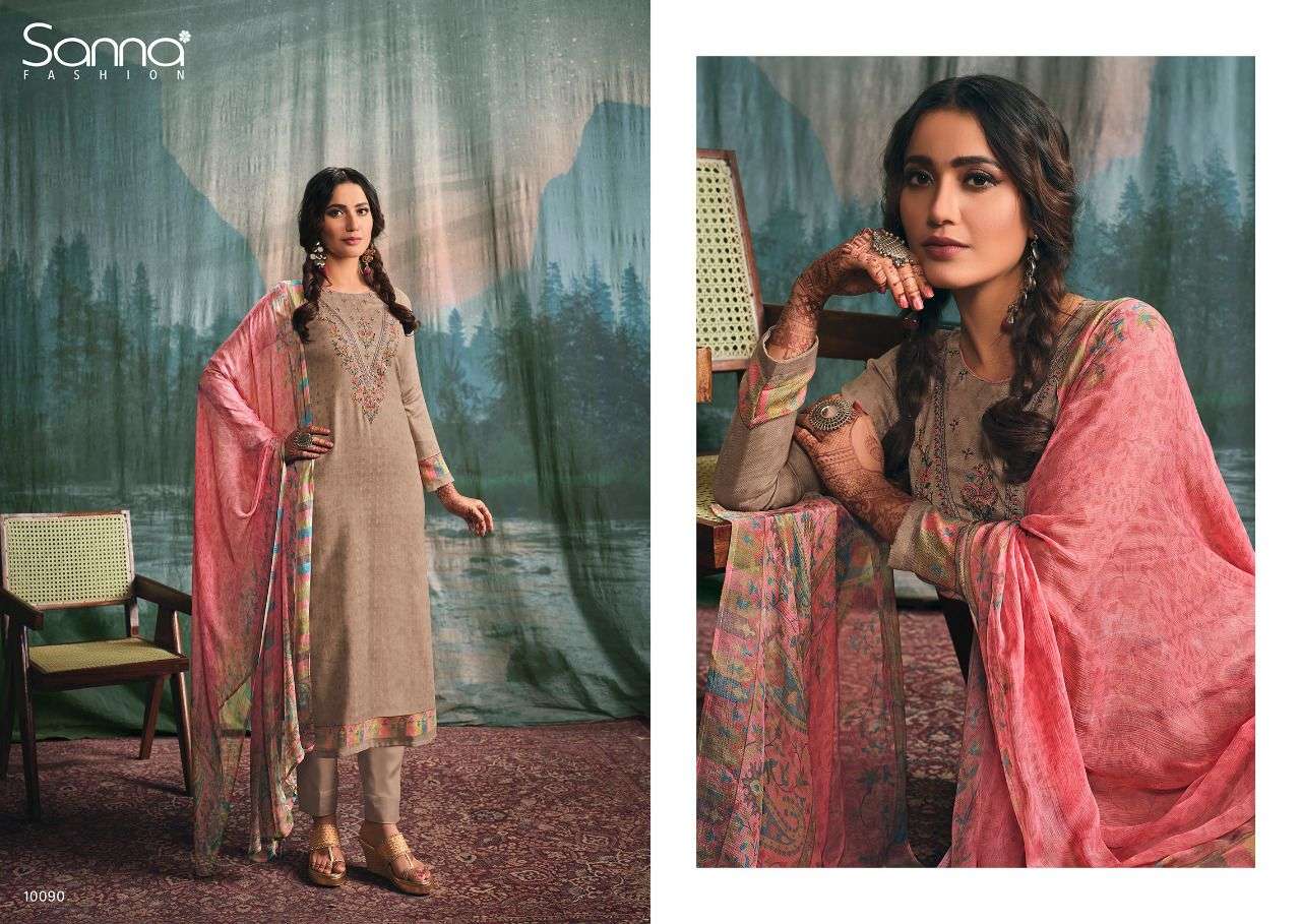 ELISA BY SANNA FASHION 10089 TO 10098 SERIES BEAUTIFUL STYLISH SUITS FANCY COLORFUL CASUAL WEAR & ETHNIC WEAR & READY TO WEAR PURE PASHMINA PRINT DRESSES AT WHOLESALE PRICE