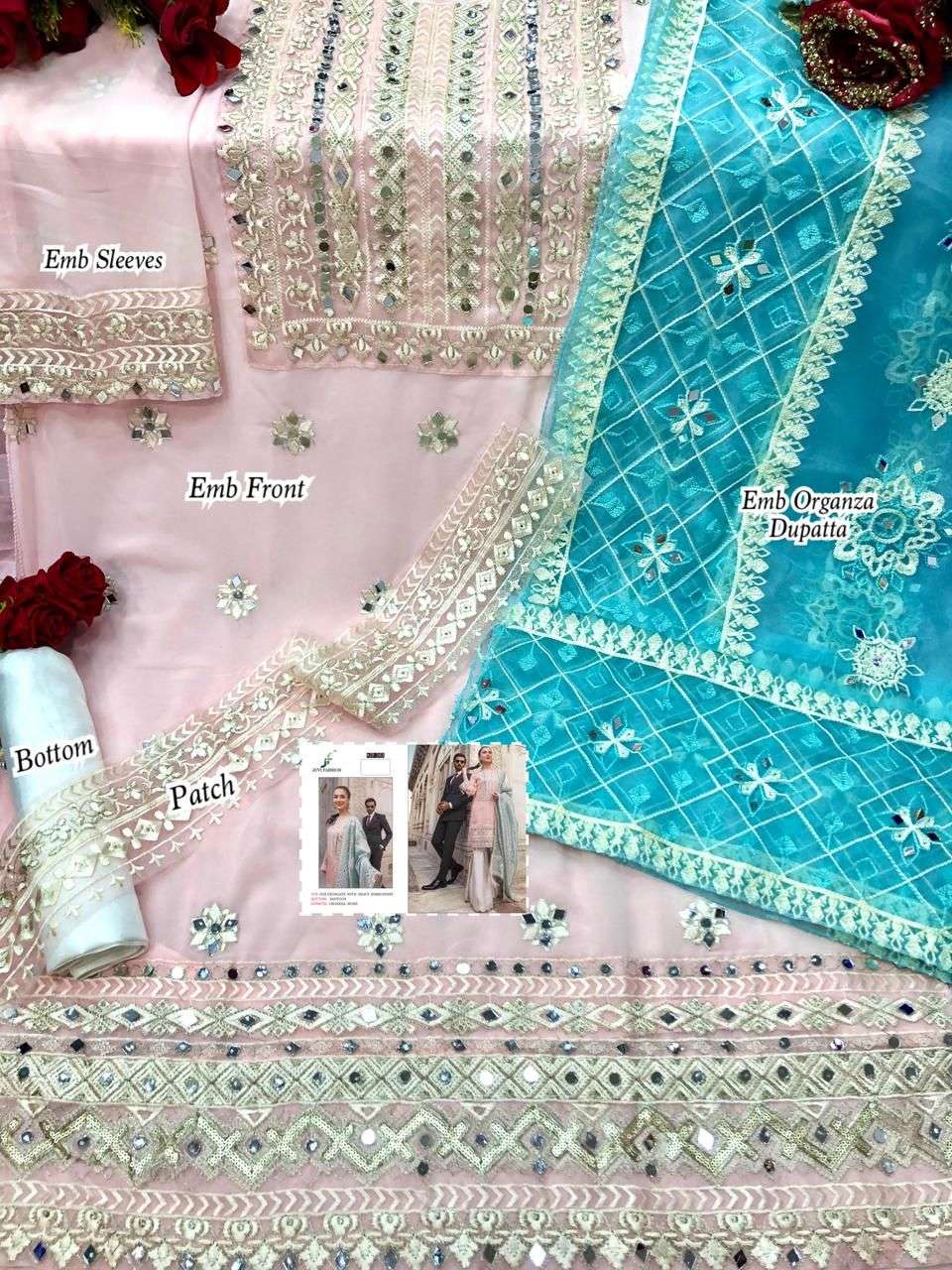 JUVI HIT DESIGNS 262 BY JUVI FASHION DESIGNER FESTIVE PAKISTANI SUITS COLLECTION BEAUTIFUL STYLISH FANCY COLORFUL PARTY WEAR & OCCASIONAL WEAR HEAVY FAUX GEORGETTE WITH EMBROIDERED DRESSES AT WHOLESALE PRICE