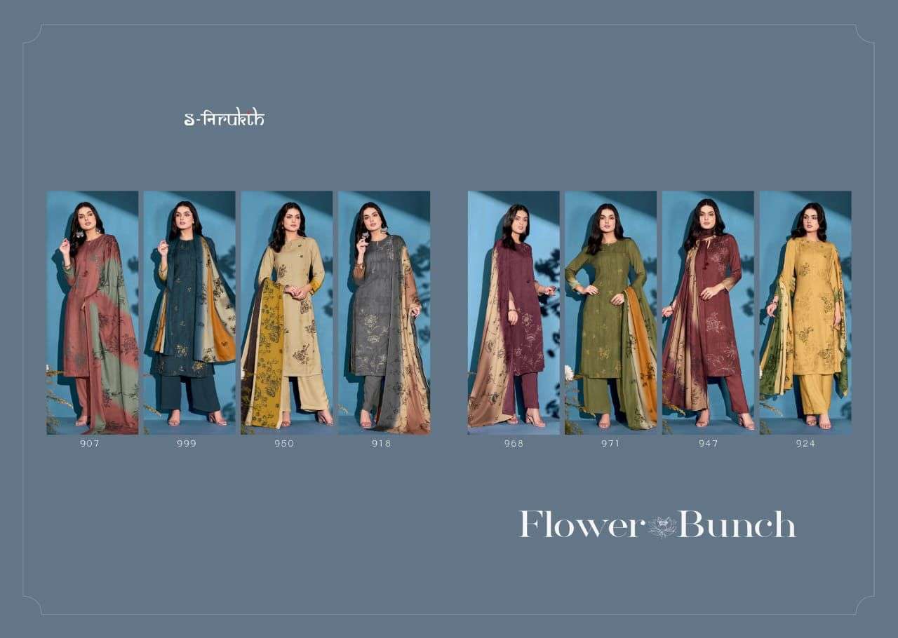 FLOWR BUNCH BY S-NIRUKTH BEAUTIFUL STYLISH SUITS FANCY COLORFUL CASUAL WEAR & ETHNIC WEAR & READY TO WEAR PASHMINA TWILL PRINTED DRESSES AT WHOLESALE PRICE