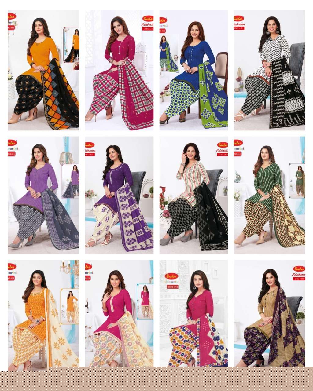 CELEBRATION REMIX VOL-3 BY BAALAR BEAUTIFUL STYLISH SUITS FANCY COLORFUL CASUAL WEAR & ETHNIC WEAR & READY TO WEAR PURE COTTON PRINTED DRESSES AT WHOLESALE PRICE
