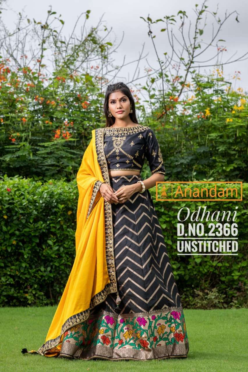 ODHANI BY ANANDAM 2366 TO 2369 SERIES INDIAN TRADITIONAL BEAUTIFUL STYLISH DESIGNER BANARASI SILK JACQUARD EMBROIDERED PARTY WEAR SILK LEHENGAS AT WHOLESALE PRICE