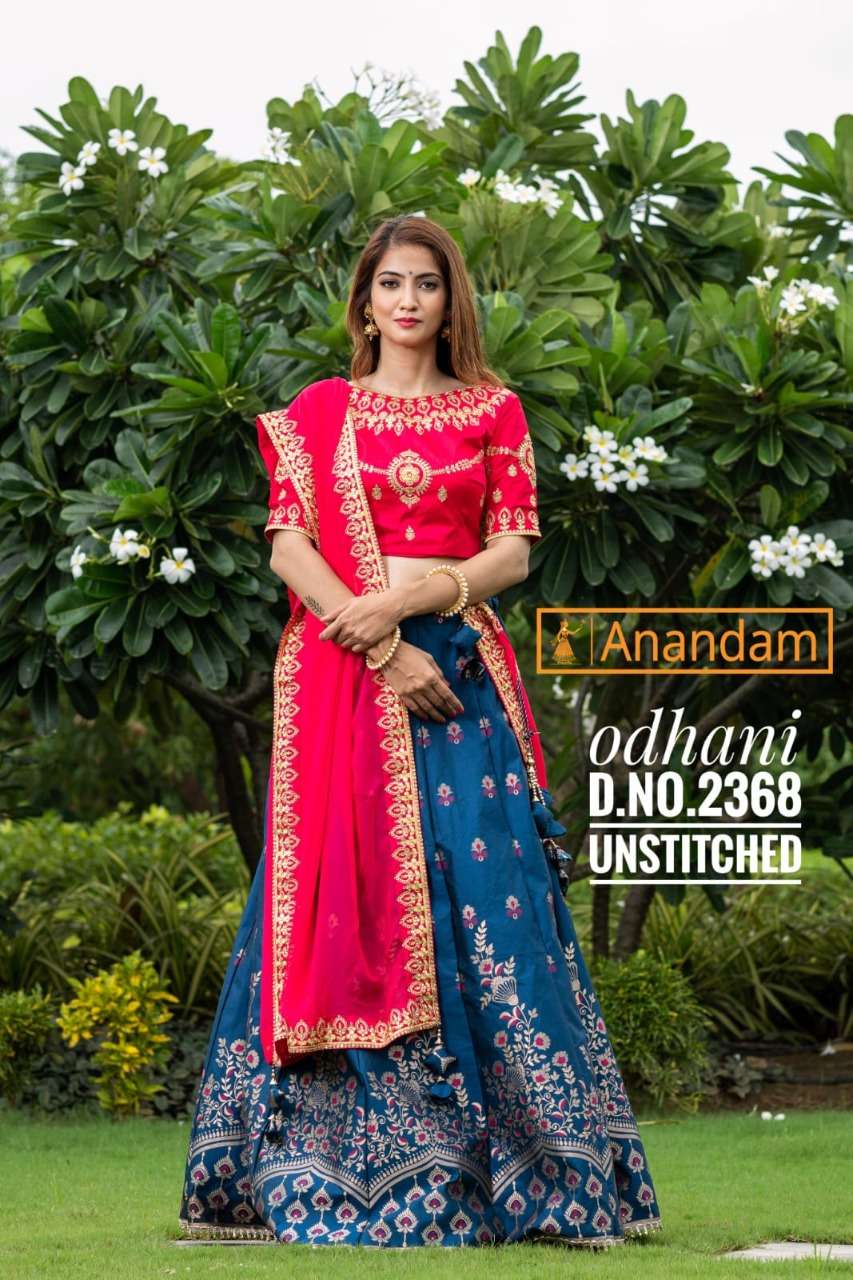 ODHANI BY ANANDAM 2366 TO 2369 SERIES INDIAN TRADITIONAL BEAUTIFUL STYLISH DESIGNER BANARASI SILK JACQUARD EMBROIDERED PARTY WEAR SILK LEHENGAS AT WHOLESALE PRICE