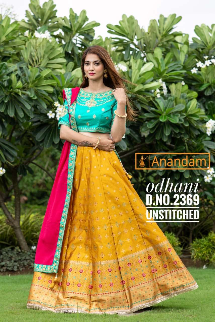 ODHANI BY ANANDAM 2366 TO 2369 SERIES INDIAN TRADITIONAL BEAUTIFUL STYLISH DESIGNER BANARASI SILK JACQUARD EMBROIDERED PARTY WEAR SILK LEHENGAS AT WHOLESALE PRICE