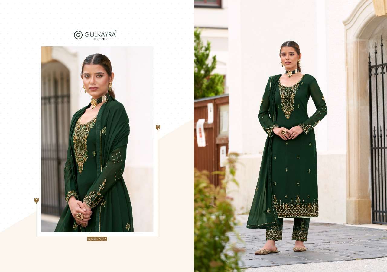 RUHI BY GULKAYRA DESIGNER 7051 TO 7056 SERIES BEAUTIFUL STYLISH SUITS FANCY COLORFUL CASUAL WEAR & ETHNIC WEAR & READY TO WEAR FANCY DRESSES AT WHOLESALE PRICE