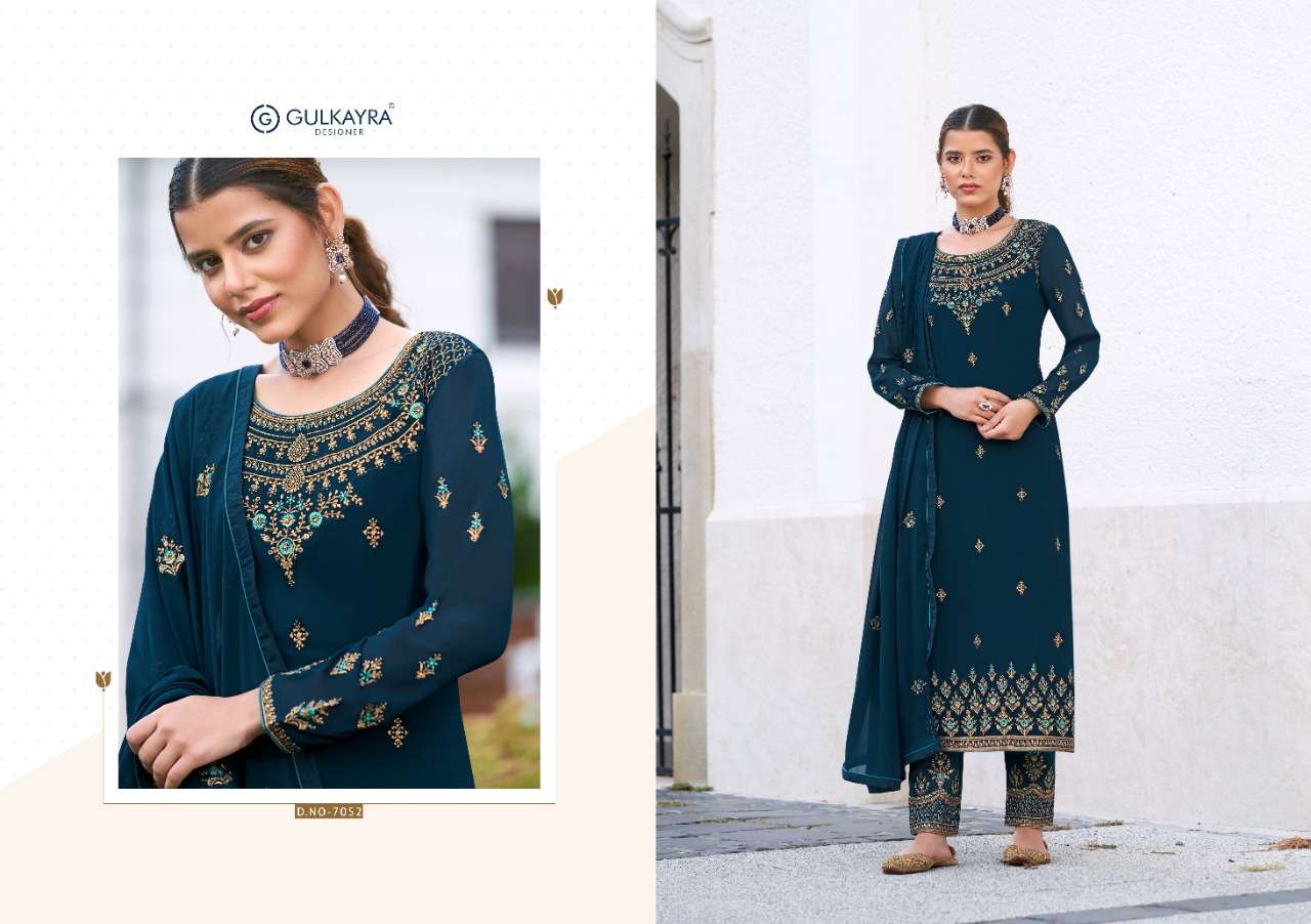 RUHI BY GULKAYRA DESIGNER 7051 TO 7056 SERIES BEAUTIFUL STYLISH SUITS FANCY COLORFUL CASUAL WEAR & ETHNIC WEAR & READY TO WEAR FANCY DRESSES AT WHOLESALE PRICE