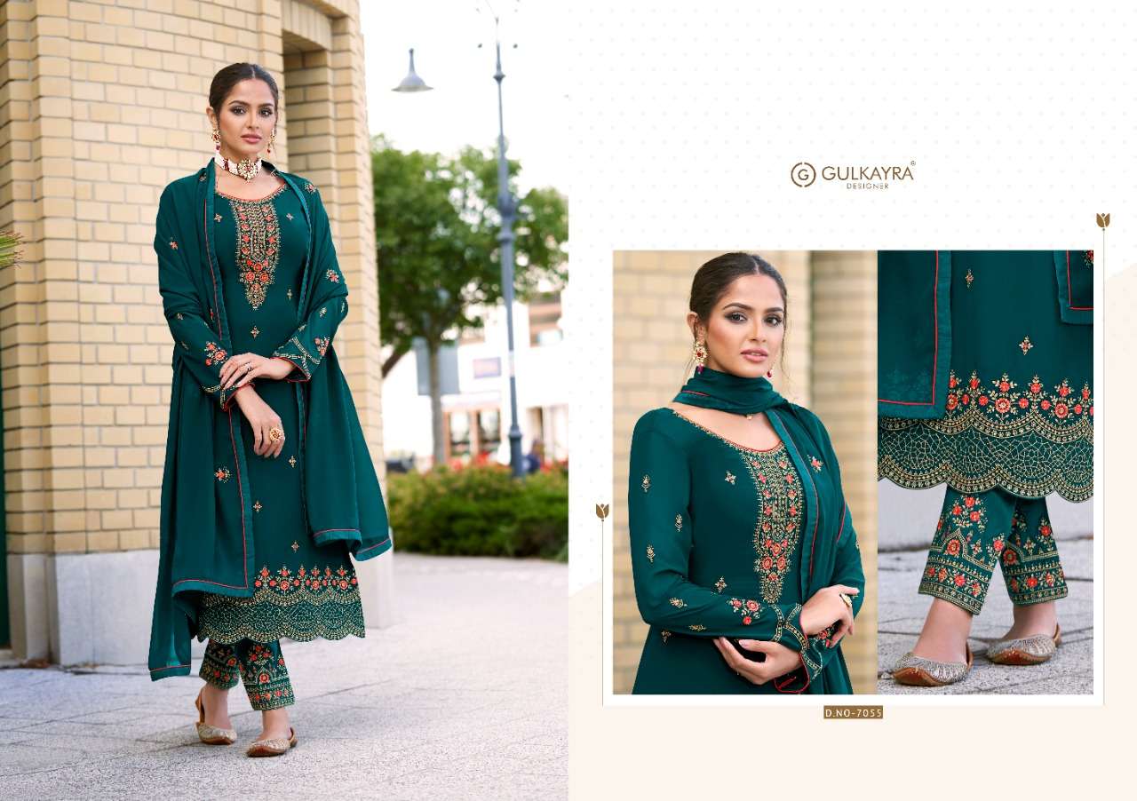 RUHI BY GULKAYRA DESIGNER 7051 TO 7056 SERIES BEAUTIFUL STYLISH SUITS FANCY COLORFUL CASUAL WEAR & ETHNIC WEAR & READY TO WEAR FANCY DRESSES AT WHOLESALE PRICE