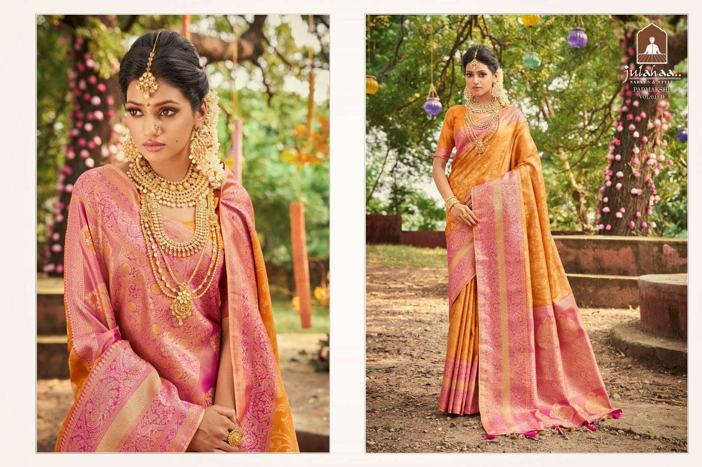 PADMAKSHI BY JULAHAA A TO E SERIES INDIAN TRADITIONAL WEAR COLLECTION BEAUTIFUL STYLISH FANCY COLORFUL PARTY WEAR & OCCASIONAL WEAR SILK SAREES AT WHOLESALE PRICE