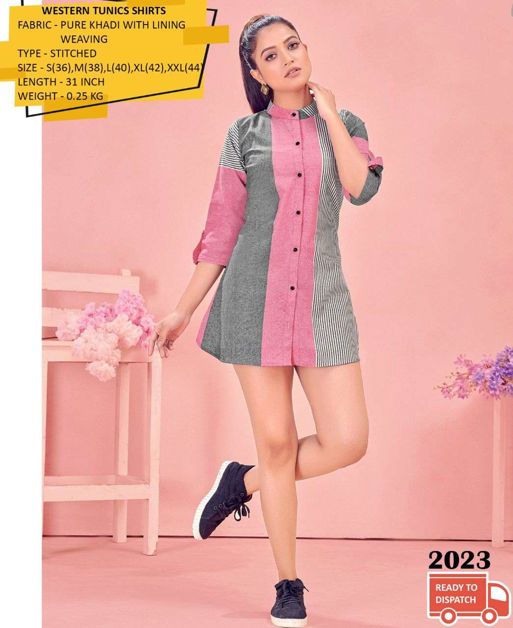 VD-068-119 BY KAAMIRI 2022 TO 2027 SERIES BEAUTIFUL COLOURFUL STYLISH DESIGNER PRINTED CASUAL WEAR READY TO WEAR KHADI TUNIC AT WHOLESALE PRICE