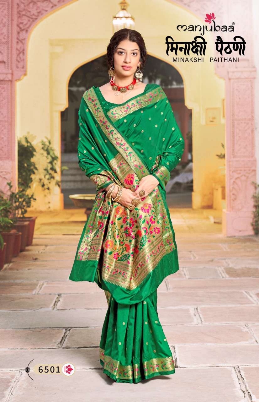 MINAKSHI PAITHANI BY MANJUBAA CLOTHING 6501 TO 6506 SERIES INDIAN TRADITIONAL WEAR COLLECTION BEAUTIFUL STYLISH FANCY COLORFUL PARTY WEAR & OCCASIONAL WEAR SILK SAREES AT WHOLESALE PRICE