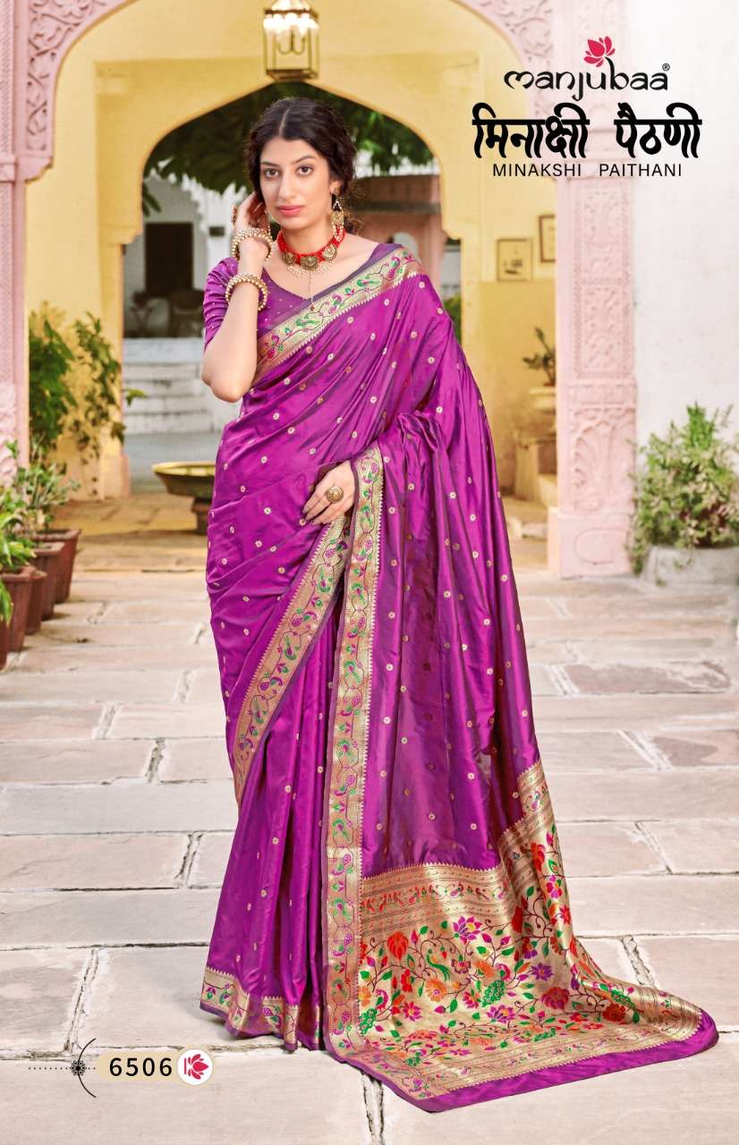 MINAKSHI PAITHANI BY MANJUBAA CLOTHING 6501 TO 6506 SERIES INDIAN TRADITIONAL WEAR COLLECTION BEAUTIFUL STYLISH FANCY COLORFUL PARTY WEAR & OCCASIONAL WEAR SILK SAREES AT WHOLESALE PRICE