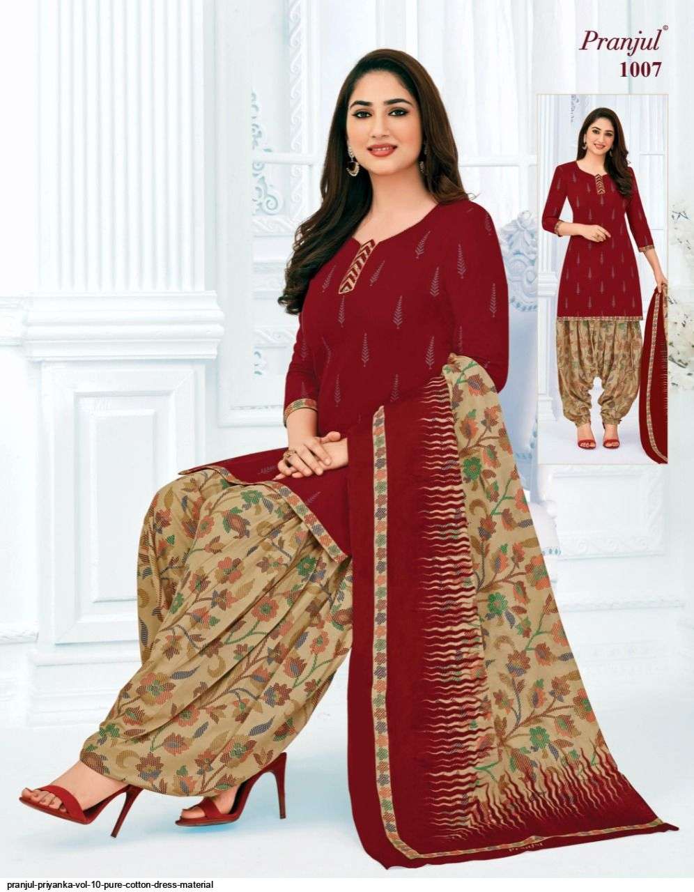 PRIYANKA VOL-10 BY PRANJUL 1001 TO 1040 SERIES BEAUTIFUL SUITS STYLISH FANCY COLORFUL CASUAL WEAR & ETHNIC WEAR PURE COTTON PRINTED DRESSES AT WHOLESALE PRICE
