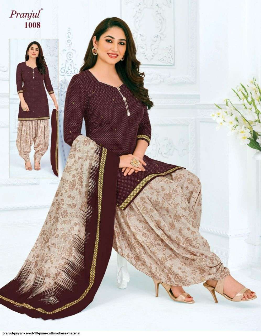 PRIYANKA VOL-10 BY PRANJUL 1001 TO 1040 SERIES BEAUTIFUL SUITS STYLISH FANCY COLORFUL CASUAL WEAR & ETHNIC WEAR PURE COTTON PRINTED DRESSES AT WHOLESALE PRICE