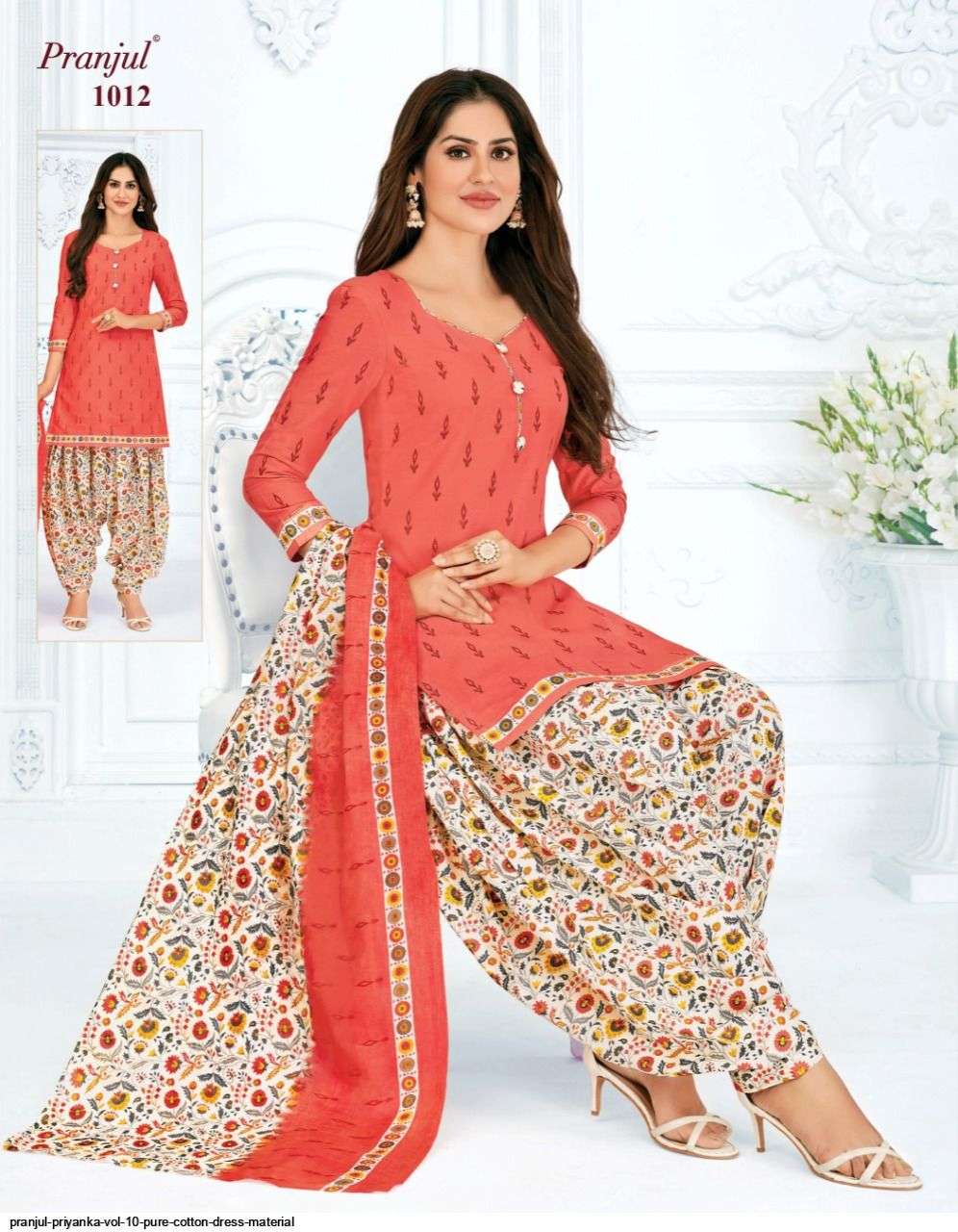 PRIYANKA VOL-10 BY PRANJUL 1001 TO 1040 SERIES BEAUTIFUL SUITS STYLISH FANCY COLORFUL CASUAL WEAR & ETHNIC WEAR PURE COTTON PRINTED DRESSES AT WHOLESALE PRICE