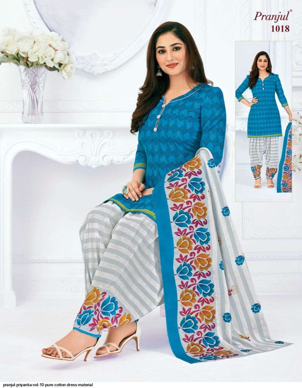 PRIYANKA VOL-10 BY PRANJUL 1001 TO 1040 SERIES BEAUTIFUL SUITS STYLISH FANCY COLORFUL CASUAL WEAR & ETHNIC WEAR PURE COTTON PRINTED DRESSES AT WHOLESALE PRICE