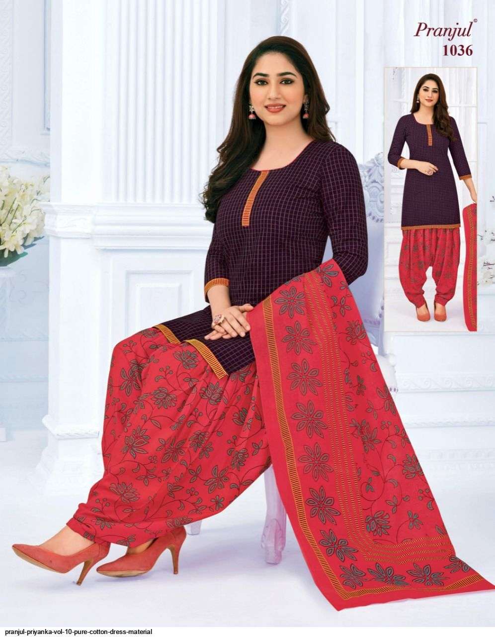 PRIYANKA VOL-10 BY PRANJUL 1001 TO 1040 SERIES BEAUTIFUL SUITS STYLISH FANCY COLORFUL CASUAL WEAR & ETHNIC WEAR PURE COTTON PRINTED DRESSES AT WHOLESALE PRICE