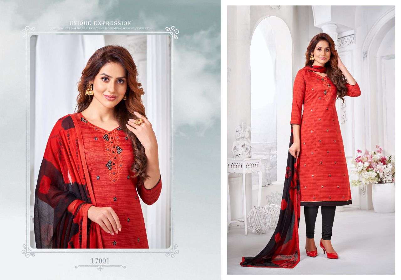 AUTOGRAPH VOL-17 BY SHAGUN LIFESTYLE 17001 TO 17012 SERIES BEAUTIFUL STYLISH SHARARA SUITS FANCY COLORFUL CASUAL WEAR & ETHNIC WEAR & READY TO WEAR SLUB WITH WORK DRESSES AT WHOLESALE PRICE