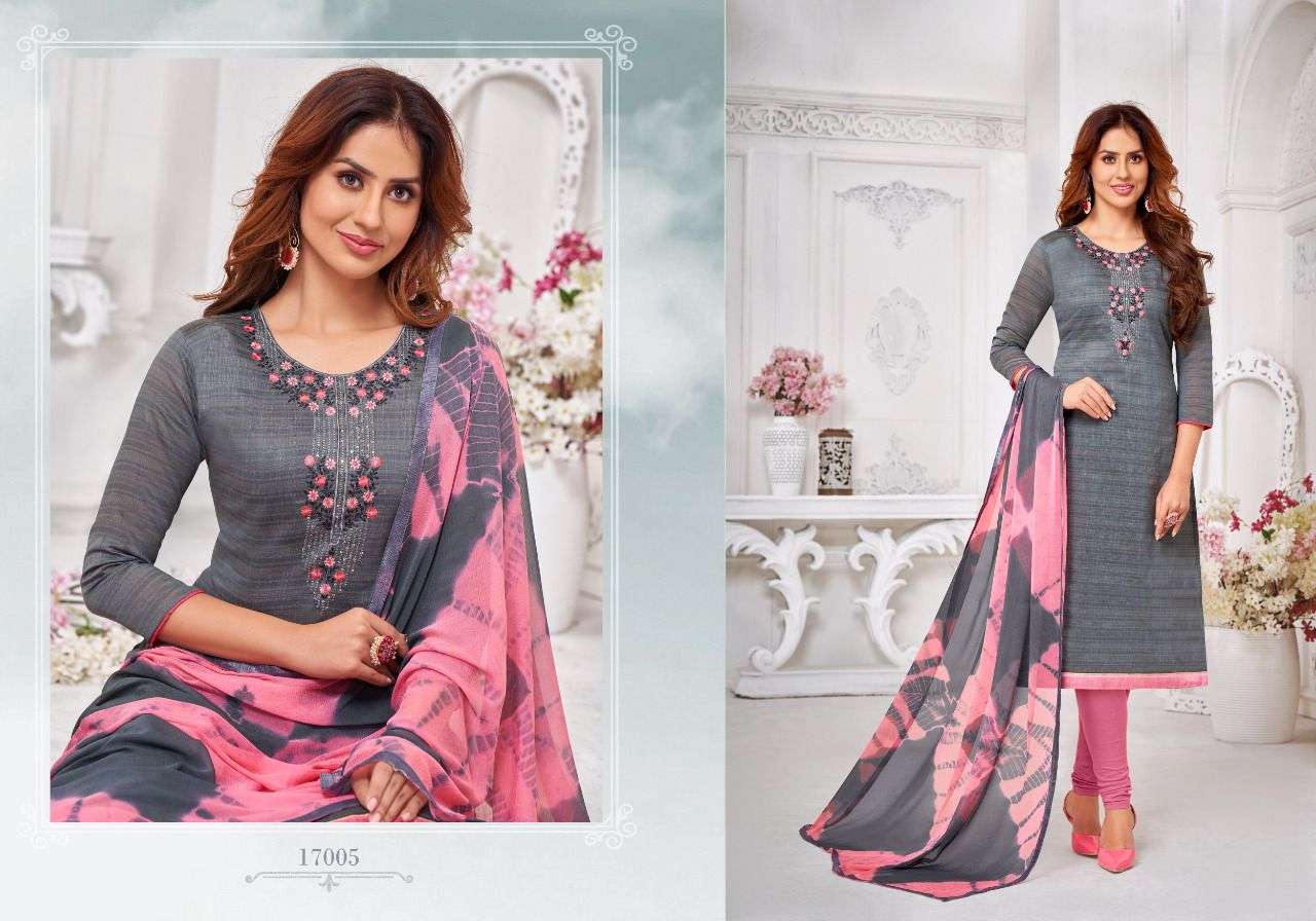 AUTOGRAPH VOL-17 BY SHAGUN LIFESTYLE 17001 TO 17012 SERIES BEAUTIFUL STYLISH SHARARA SUITS FANCY COLORFUL CASUAL WEAR & ETHNIC WEAR & READY TO WEAR SLUB WITH WORK DRESSES AT WHOLESALE PRICE