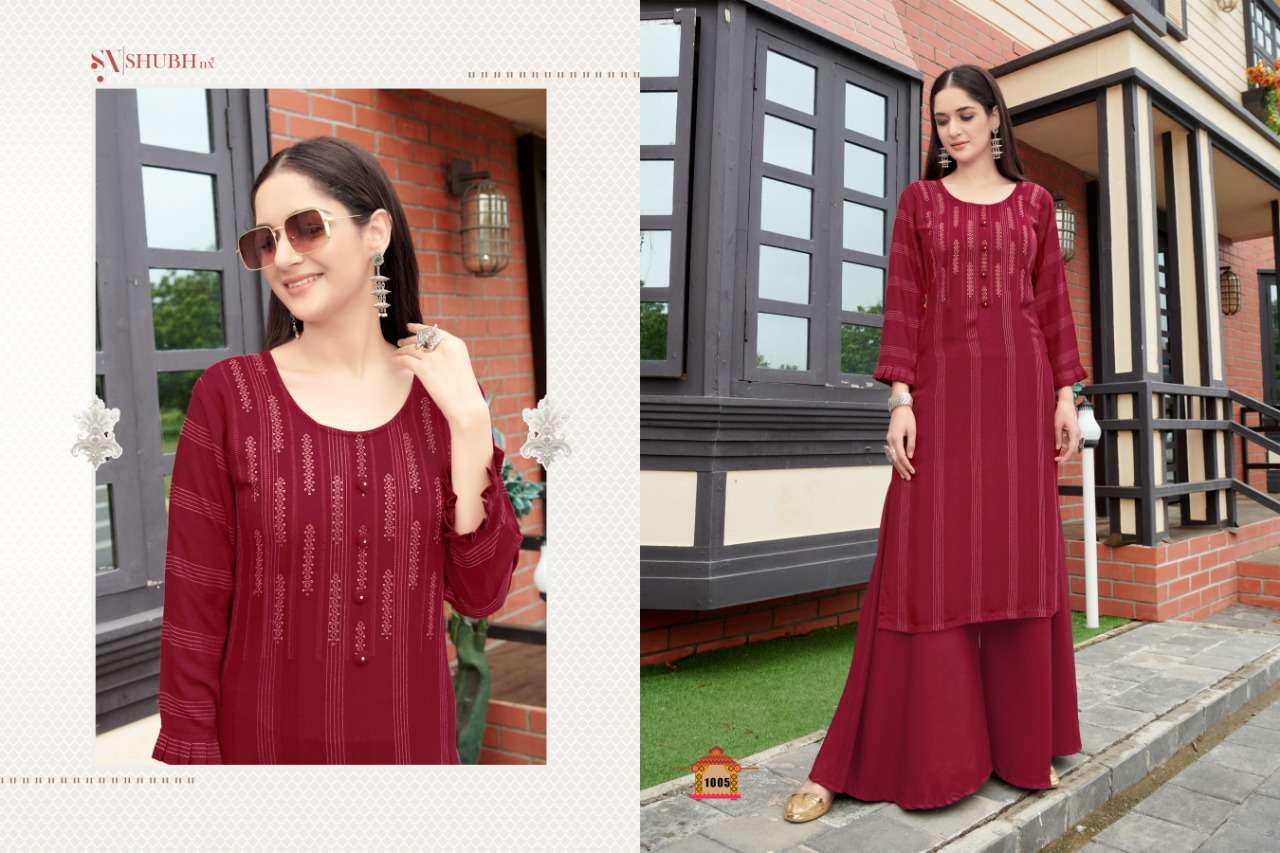 ANAMIKA BY SHUBH NX 1001 TO 1006 SERIES DESIGNER STYLISH FANCY COLORFUL BEAUTIFUL PARTY WEAR & ETHNIC WEAR COLLECTION RAYON WITH WORK KURTIS AT WHOLESALE PRICE