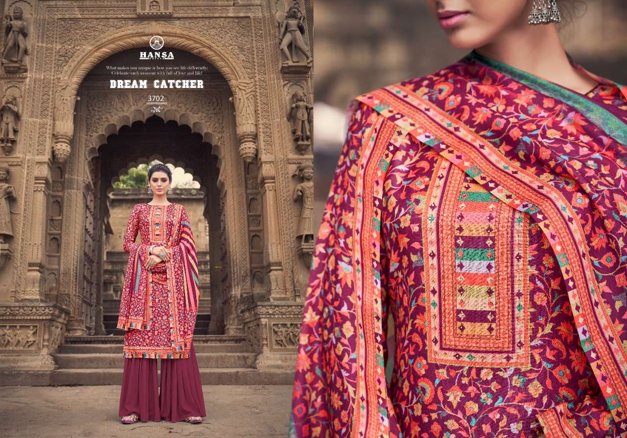 Hidaya Raanjna By Hansa Print 3701 To 3706 Series Beautiful Suits Colorful Stylish Fancy Casual Wear & Ethnic Wear Pashmina Digital Print With Work Dresses At Wholesale Price