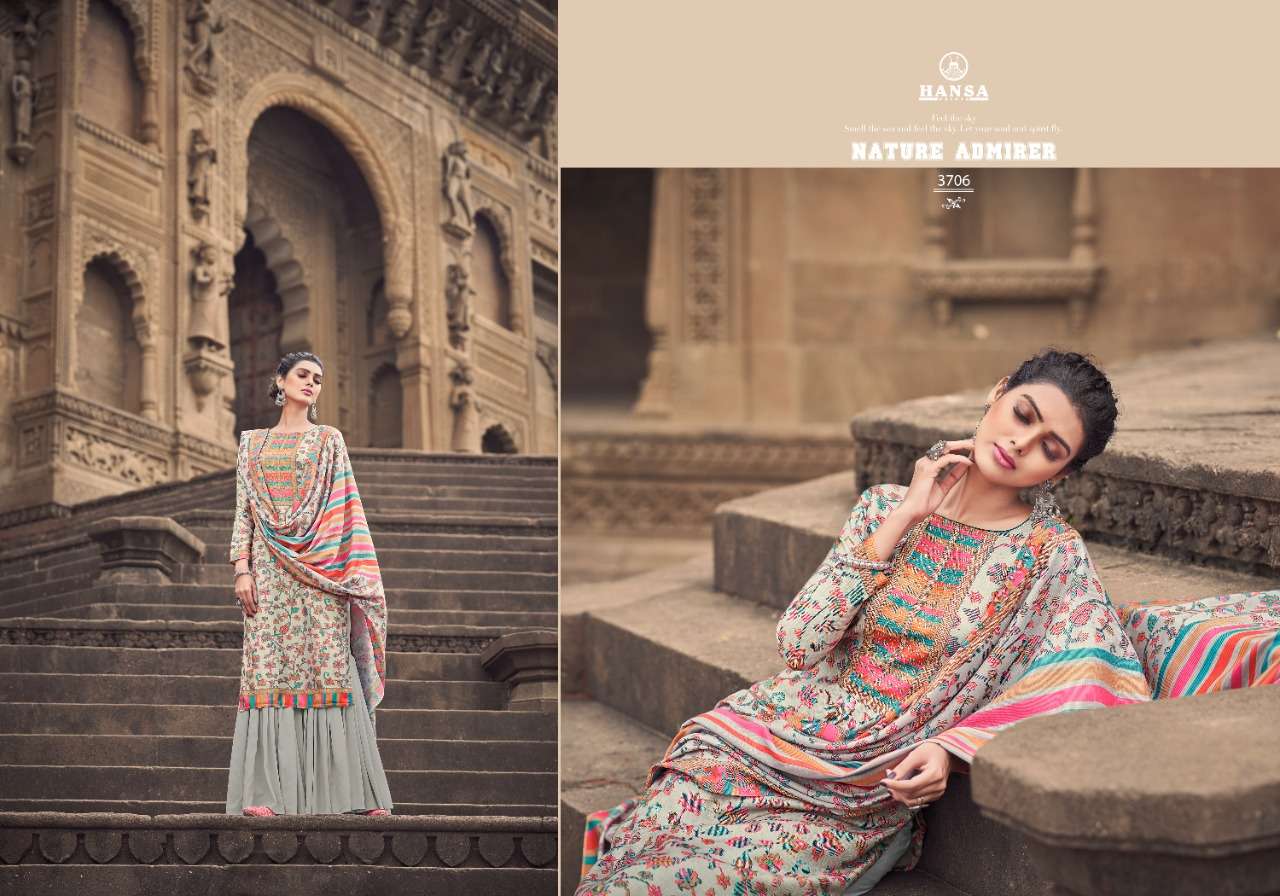 Hidaya Raanjna By Hansa Print 3701 To 3706 Series Beautiful Suits Colorful Stylish Fancy Casual Wear & Ethnic Wear Pashmina Digital Print With Work Dresses At Wholesale Price