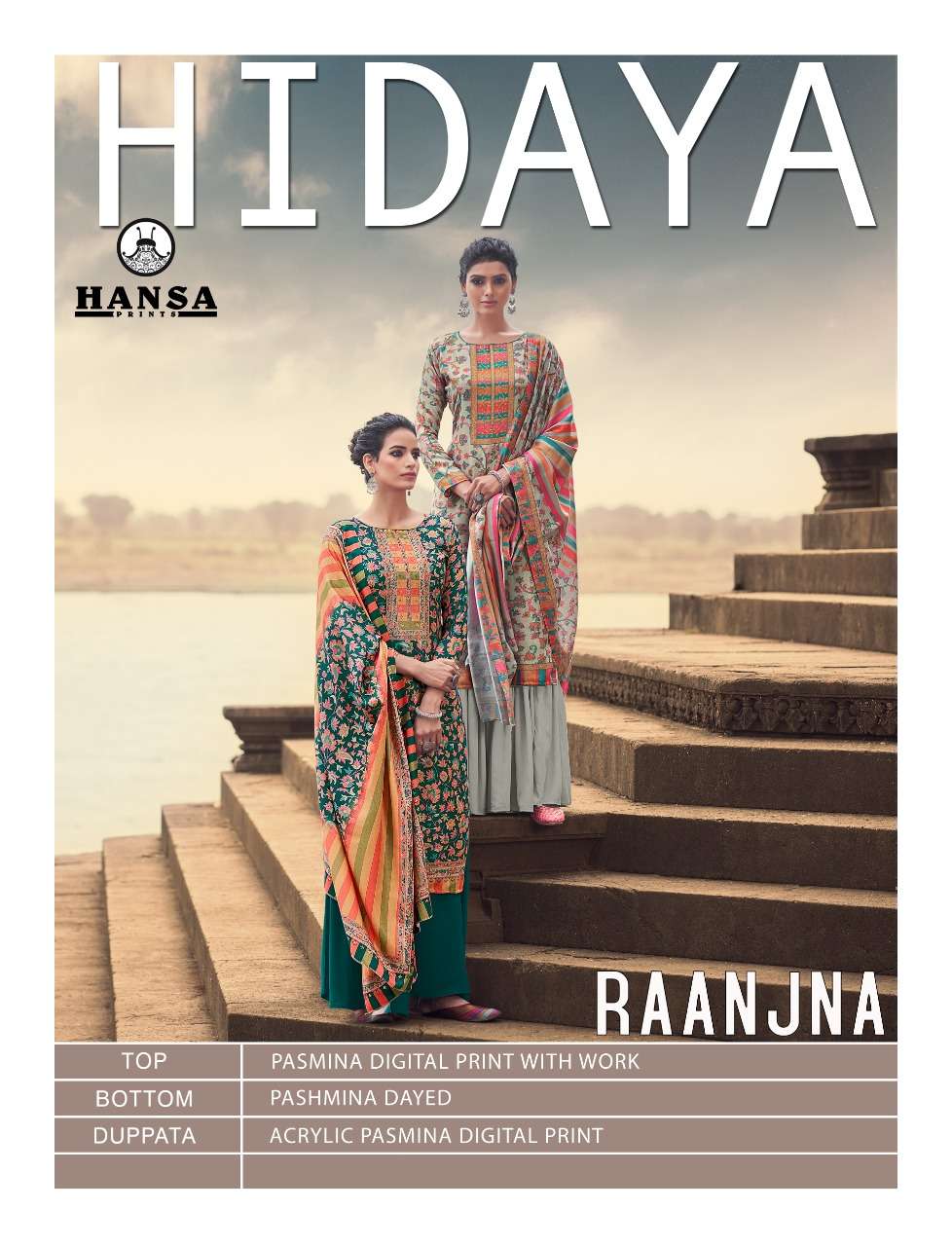 Hidaya Raanjna By Hansa Print 3701 To 3706 Series Beautiful Suits Colorful Stylish Fancy Casual Wear & Ethnic Wear Pashmina Digital Print With Work Dresses At Wholesale Price
