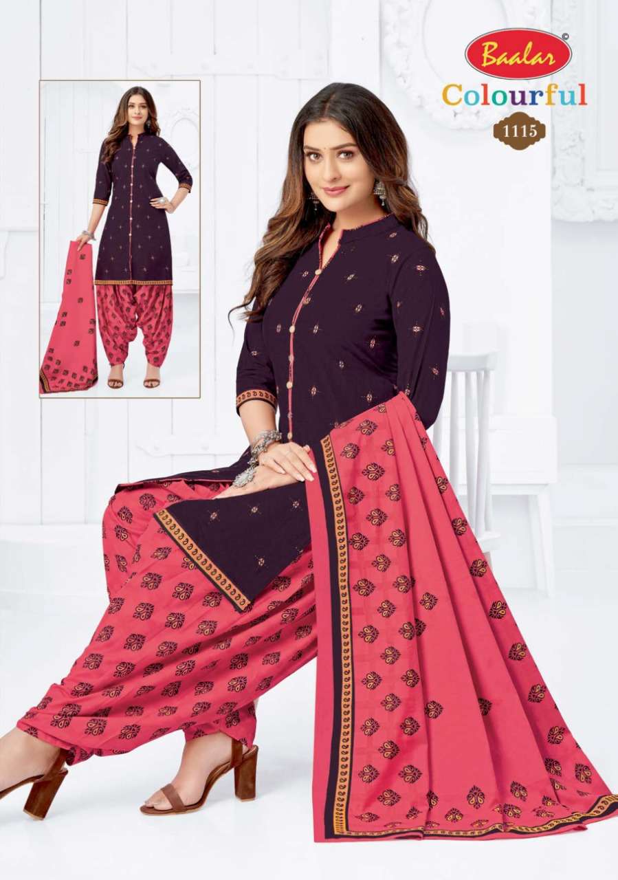 COLOURFUL VOL-11 BY BAALAR 1107 TO 1146 SERIES BEAUTIFUL STYLISH SUITS FANCY COLORFUL CASUAL WEAR & ETHNIC WEAR & READY TO WEAR PURE COTTON DRESSES AT WHOLESALE PRICE
