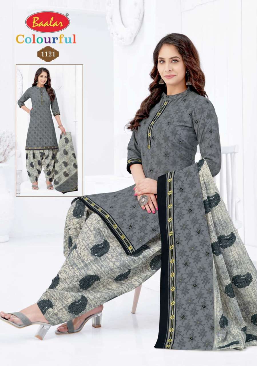 COLOURFUL VOL-11 BY BAALAR 1107 TO 1146 SERIES BEAUTIFUL STYLISH SUITS FANCY COLORFUL CASUAL WEAR & ETHNIC WEAR & READY TO WEAR PURE COTTON DRESSES AT WHOLESALE PRICE