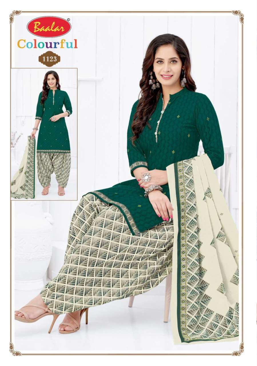 COLOURFUL VOL-11 BY BAALAR 1107 TO 1146 SERIES BEAUTIFUL STYLISH SUITS FANCY COLORFUL CASUAL WEAR & ETHNIC WEAR & READY TO WEAR PURE COTTON DRESSES AT WHOLESALE PRICE