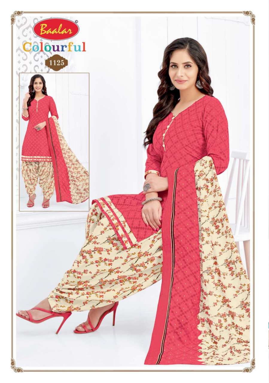 COLOURFUL VOL-11 BY BAALAR 1107 TO 1146 SERIES BEAUTIFUL STYLISH SUITS FANCY COLORFUL CASUAL WEAR & ETHNIC WEAR & READY TO WEAR PURE COTTON DRESSES AT WHOLESALE PRICE